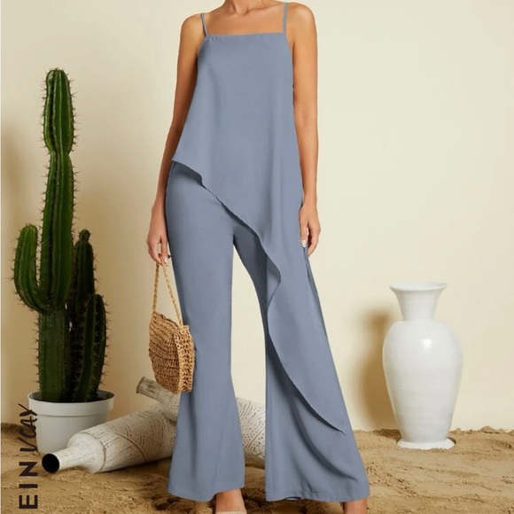 SHEIN Pants - HEM CAMI TOP & FLARE LEG PANTS!🩵🍍🍍🍍